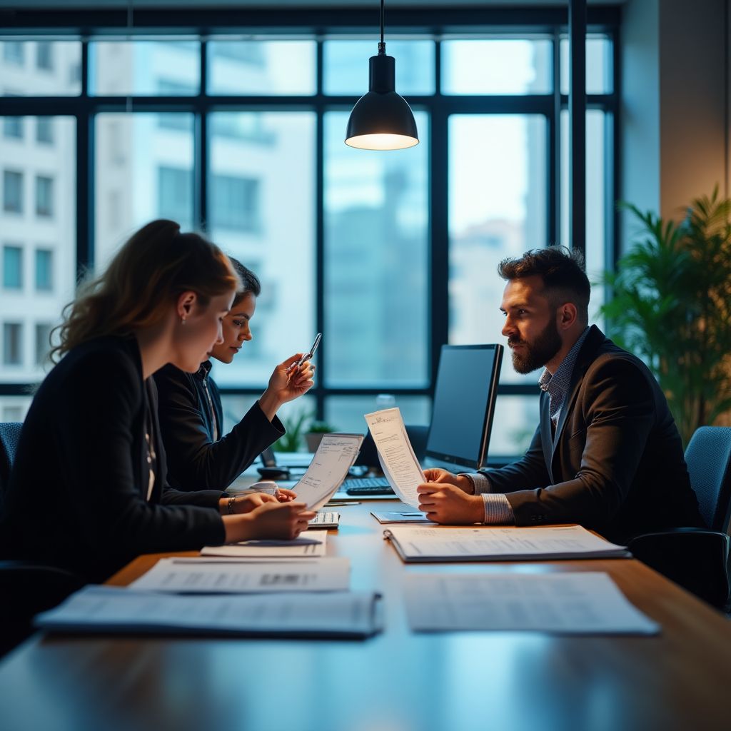 Equipo en sesión de trabajo colaborativo
