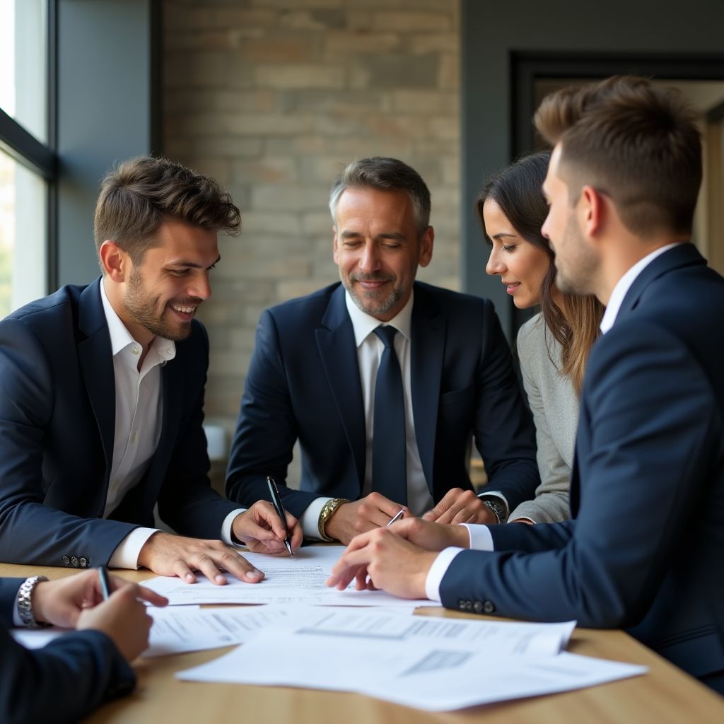 Equipo de consultores fiscales en oficina