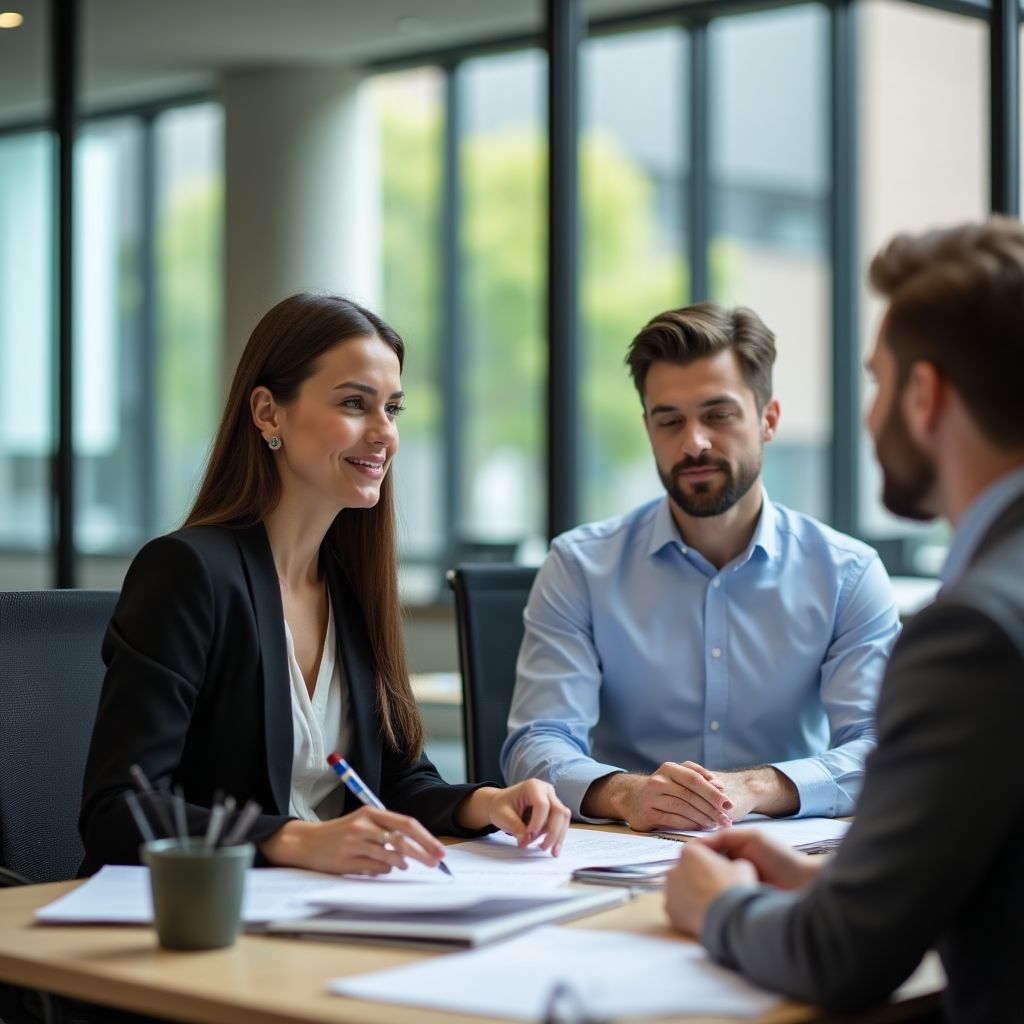 Consultor fiscal atendiendo a cliente
